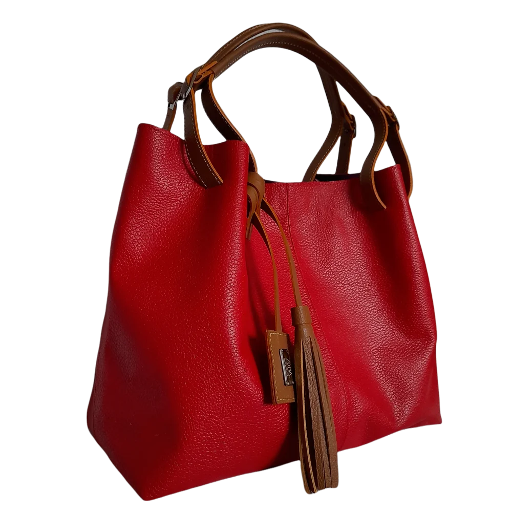 Bolso en cuero para mujer Adelle Rojo