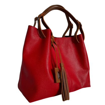 Bolso en cuero para mujer Adelle Rojo