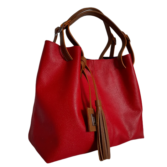 Bolso en cuero para mujer Adelle Rojo