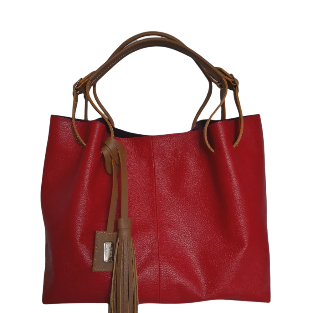 Bolso en cuero para mujer Adelle Rojo