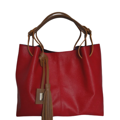 Bolso en cuero para mujer Adelle Rojo