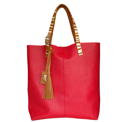 Bolso en cuero para mujer Federica Rojo