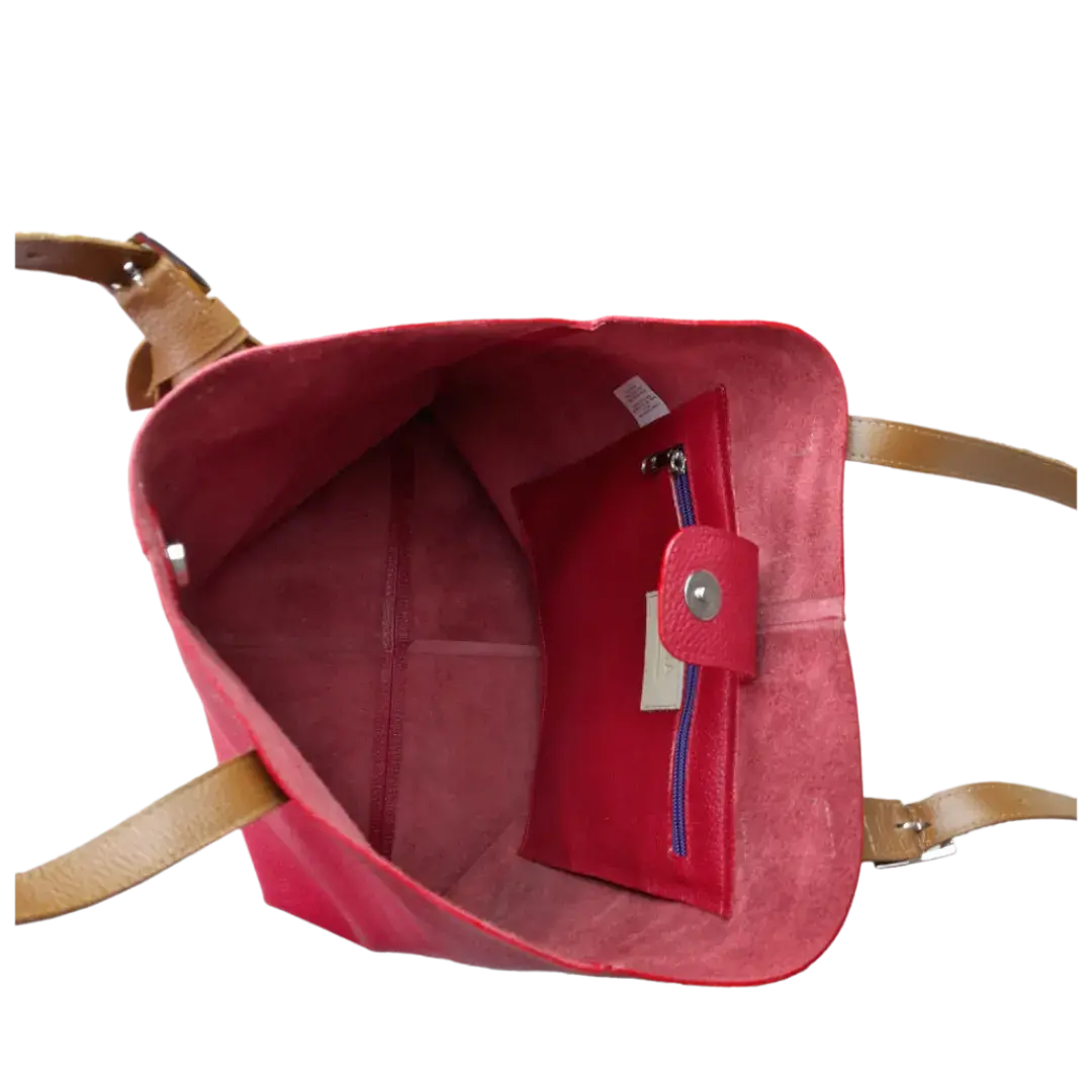 Bolso en cuero para mujer Federica Rojo