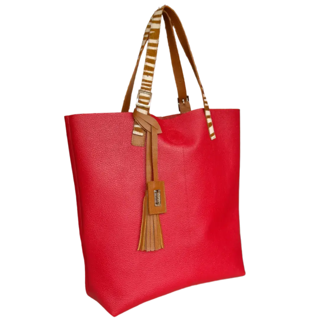 Bolso en cuero para mujer Federica Rojo