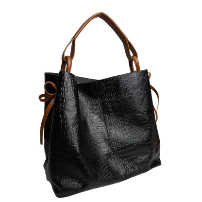 Bolso en cuero para mujer Aubrey Reptil negro