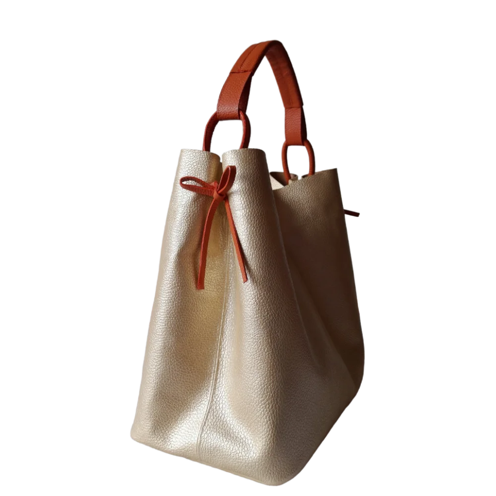 Bolso en cuero para mujer Aubrey Oro