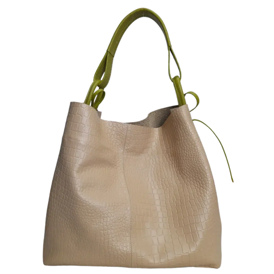 Bolso en cuero para mujer Aubrey Reptil Nude