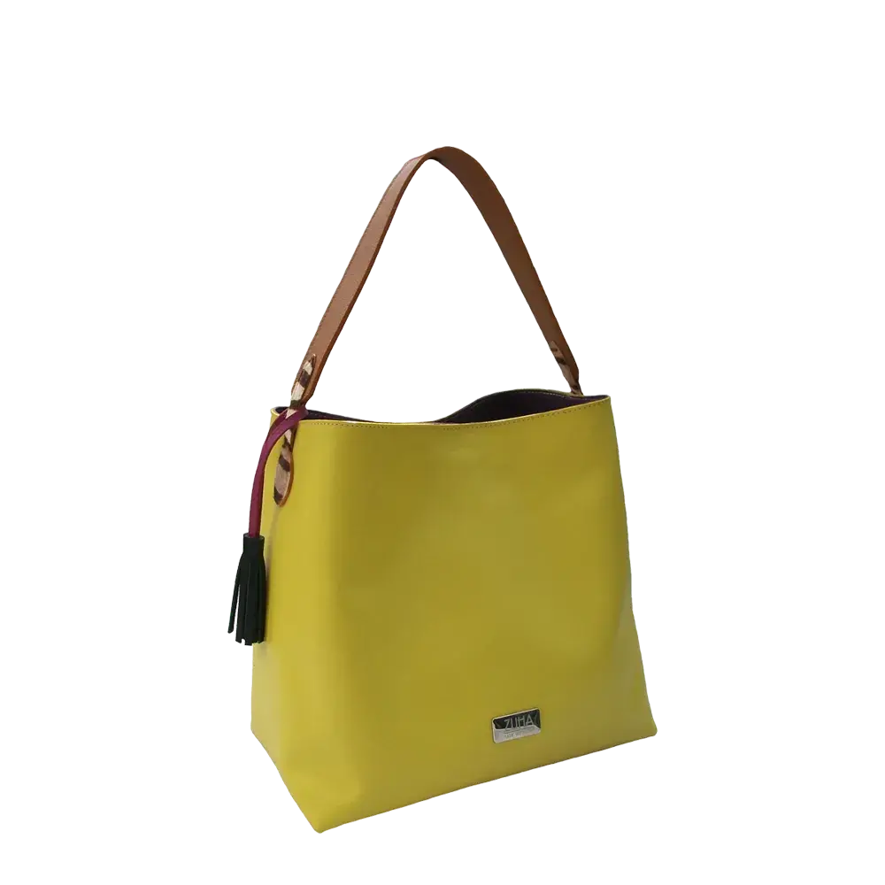 Bolso en cuero para mujer Savannah Reptil verde limon