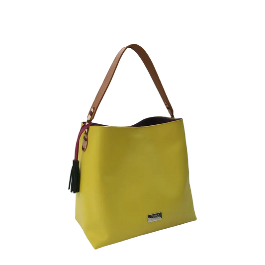 Bolso en cuero para mujer Savannah Reptil verde limon