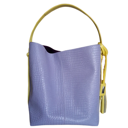 Bolso en cuero para mujer Grace Reptil lila