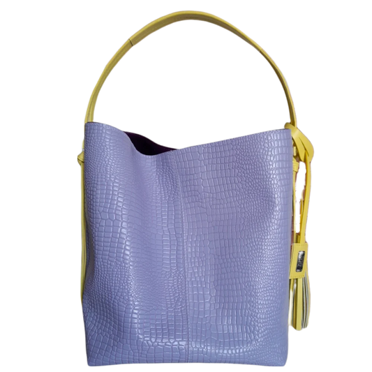 Bolso en cuero para mujer Grace Reptil lila