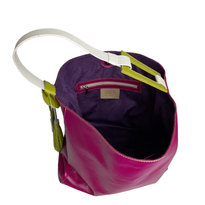 Bolso en cuero para mujer Hannah Fucsia