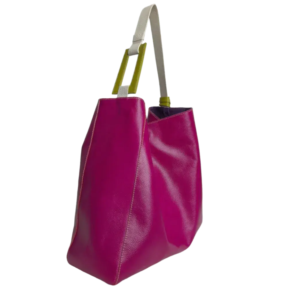 Bolso en cuero para mujer Hannah Fucsia