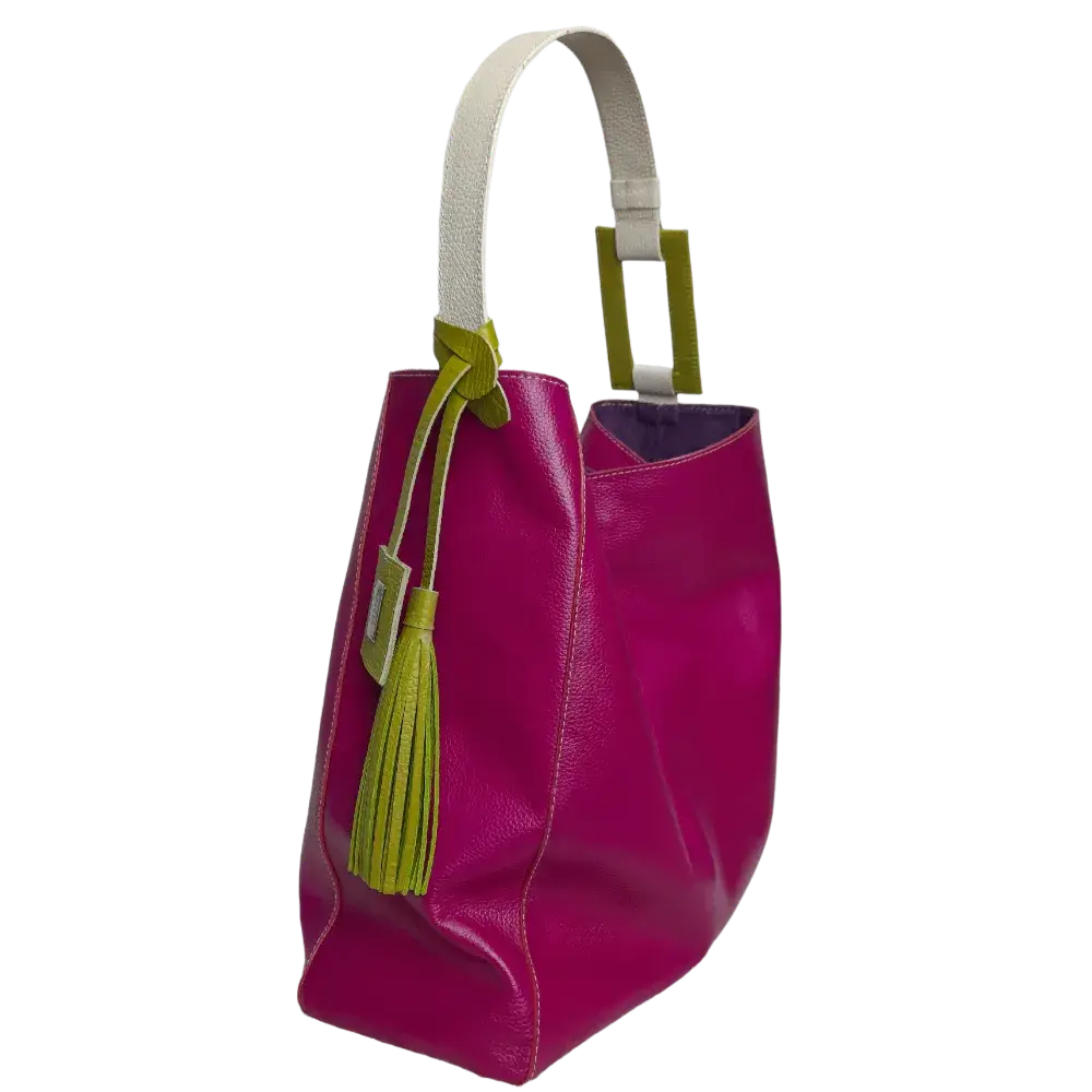 Bolso en cuero para mujer Hannah Fucsia