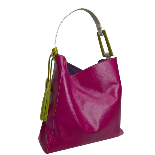 Bolso en cuero para mujer Hannah Fucsia