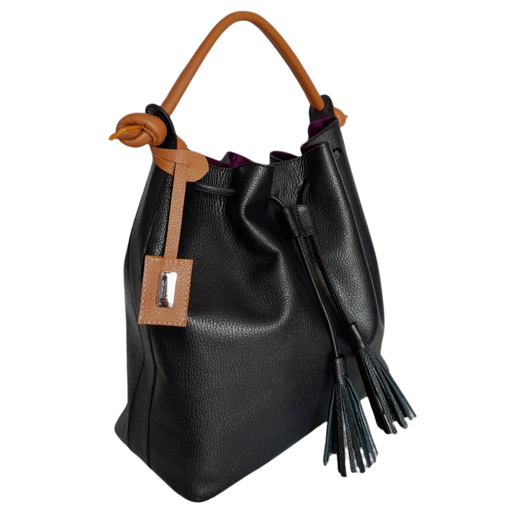 Bolso en cuero para mujer Jade color negro