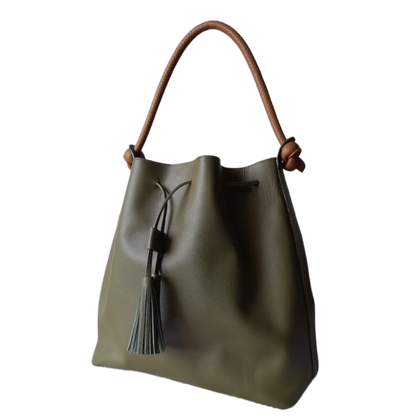 Bolso en cuero para mujer Jade Verde Aceituna