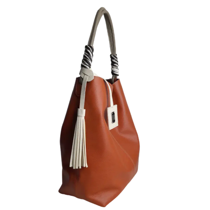 Bolso en cuero para mujer Leah Jengibre