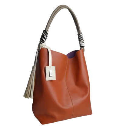 Bolso en cuero para mujer Leah Jengibre