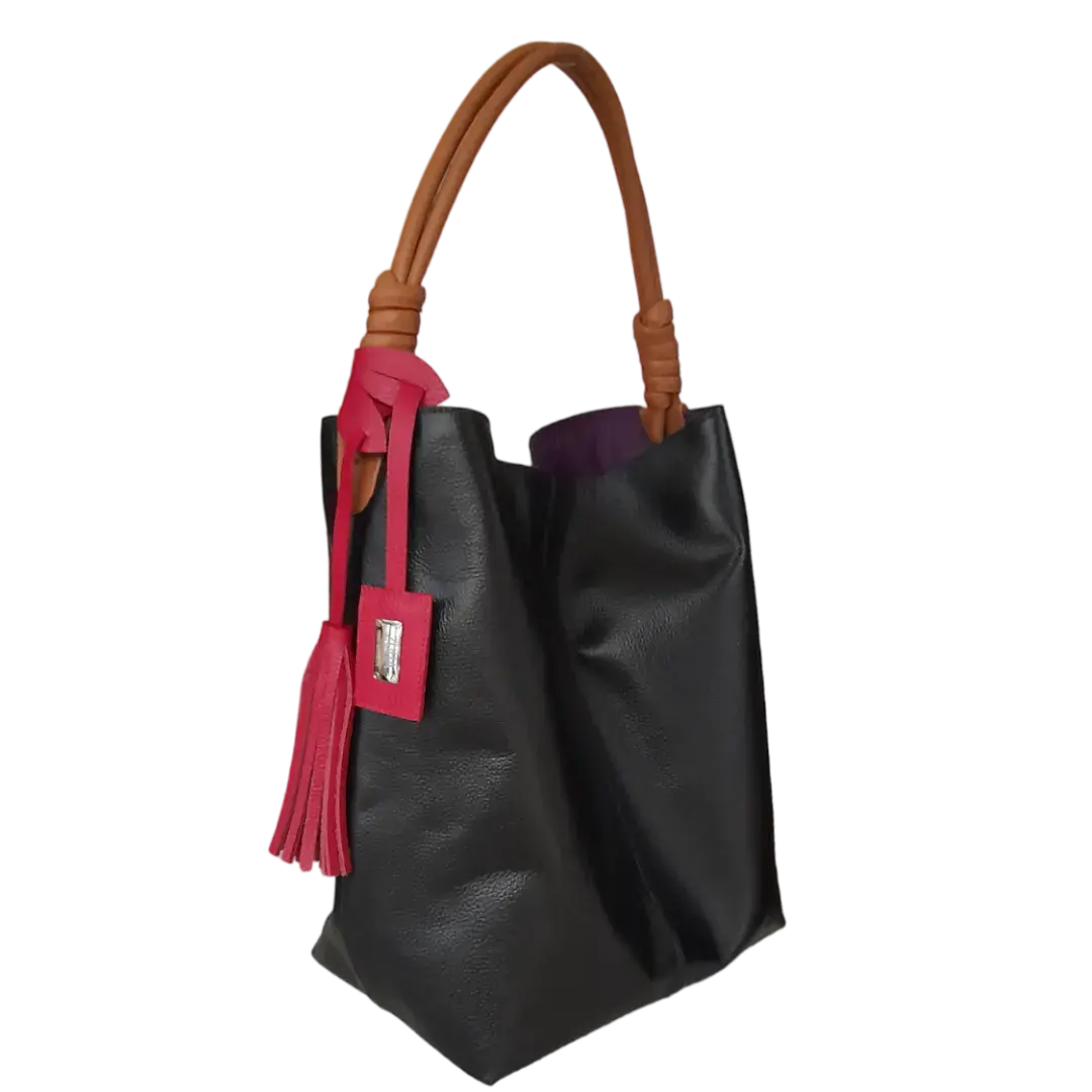 Bolso en cuero para mujer Leah Negro