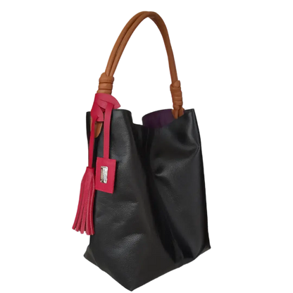 Bolso en cuero para mujer Leah Negro