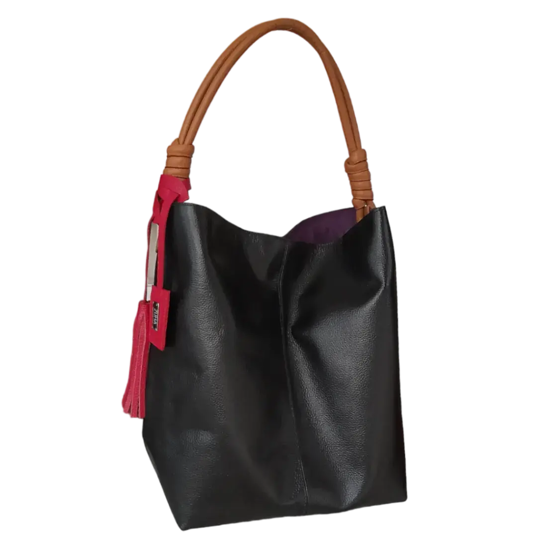 Bolso en cuero para mujer Leah Negro