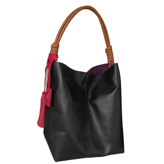 Bolso en cuero para mujer Leah Negro