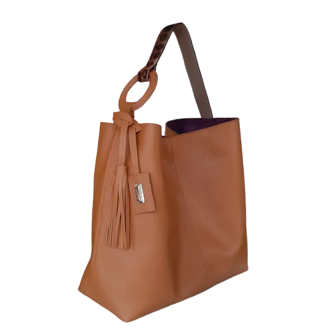 Nora honey leather bag for women