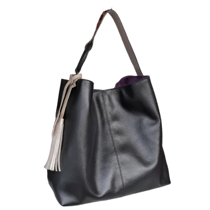 Nora black leather bag for women