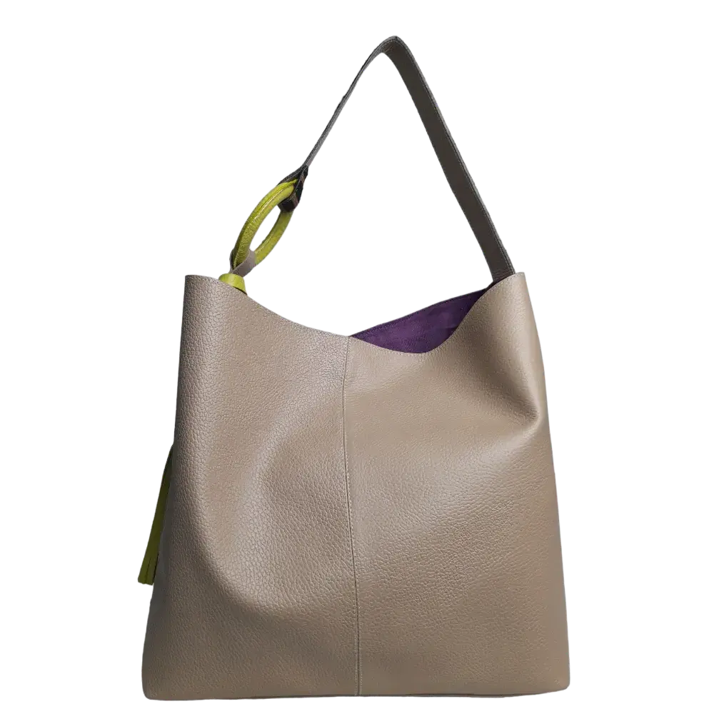 Bolso en cuero para mujer Nora Taupe