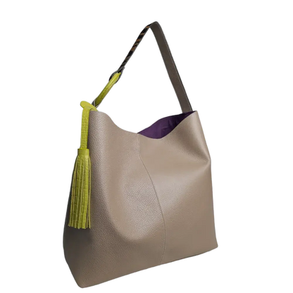 Bolso en cuero para mujer Nora Taupe