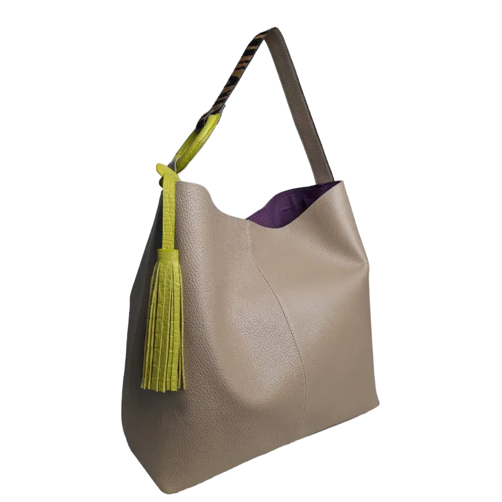 Bolso en cuero para mujer Nora Taupe