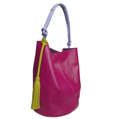 Bolso en cuero para mujer Olivia fucsia