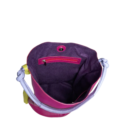 Bolso en cuero para mujer Olivia fucsia