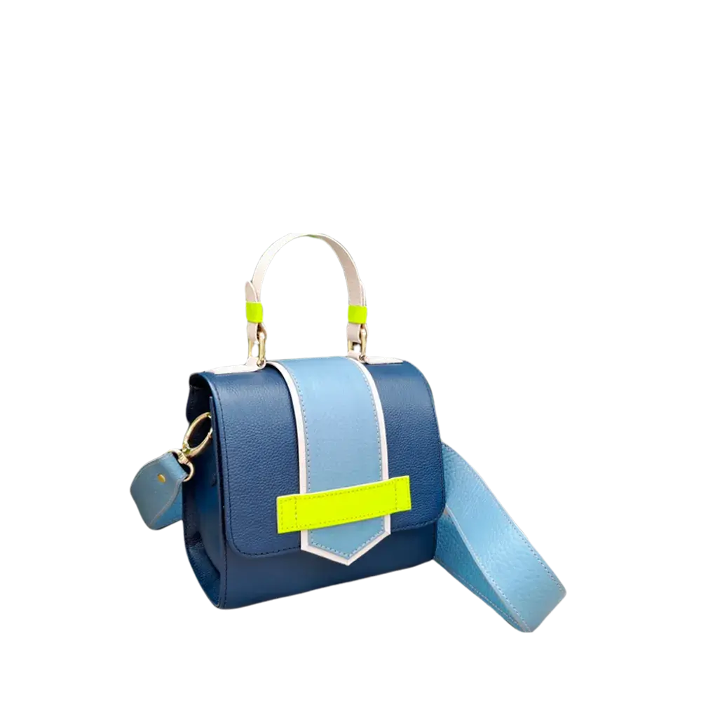 Bolso en cuero para mujer Loren azul