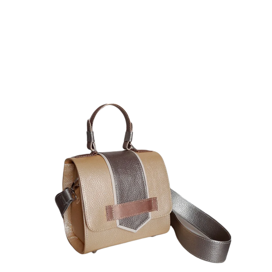 Bolso en cuero para mujer Loren oro