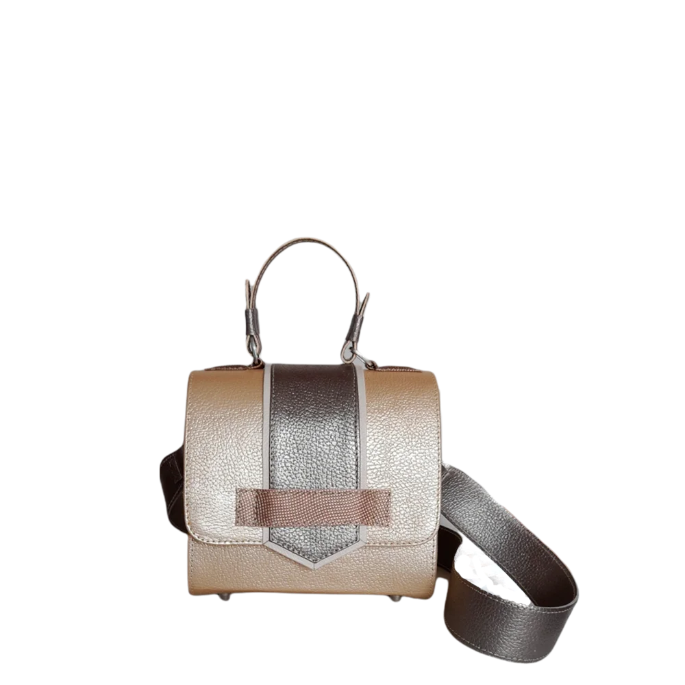 Bolso en cuero para mujer Loren oro