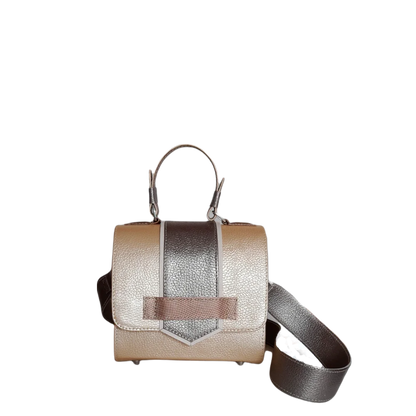 Bolso en cuero para mujer Loren oro