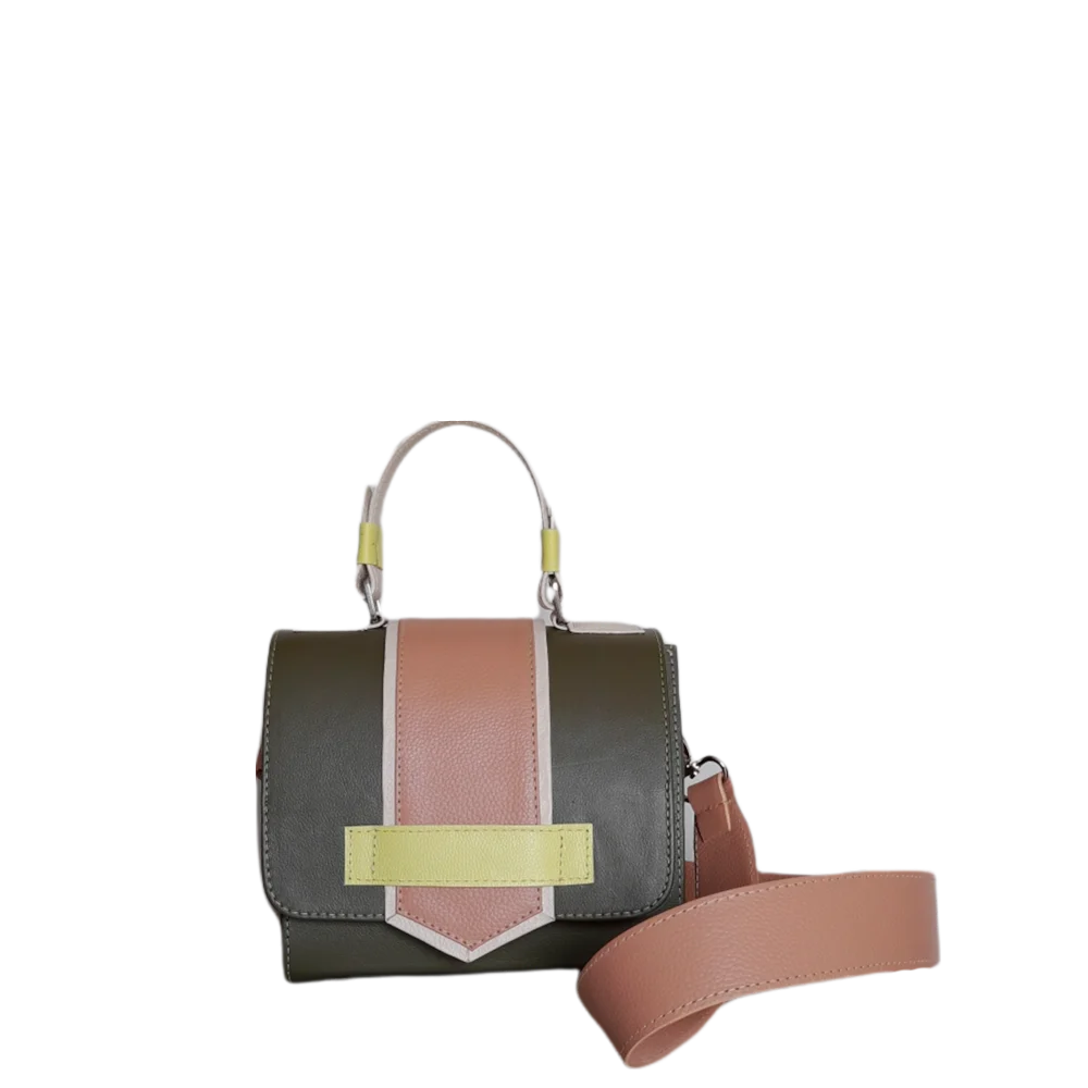 Bolso en cuero para mujer Loren Verde aceituna