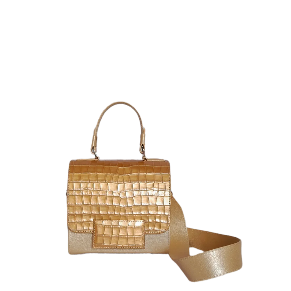 Elizabeth coquito white gold leather bag for women