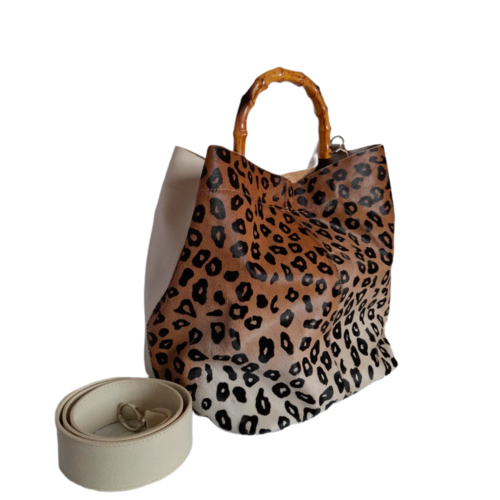 Bolso en cuero para mujer Claire Jaguar y talco