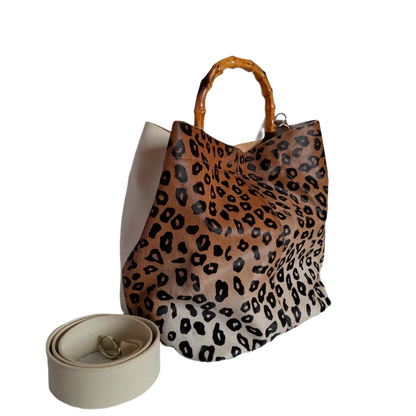 Bolso en cuero para mujer Claire Jaguar y talco