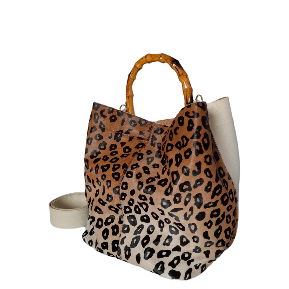 Bolso en cuero para mujer Claire Jaguar y talco