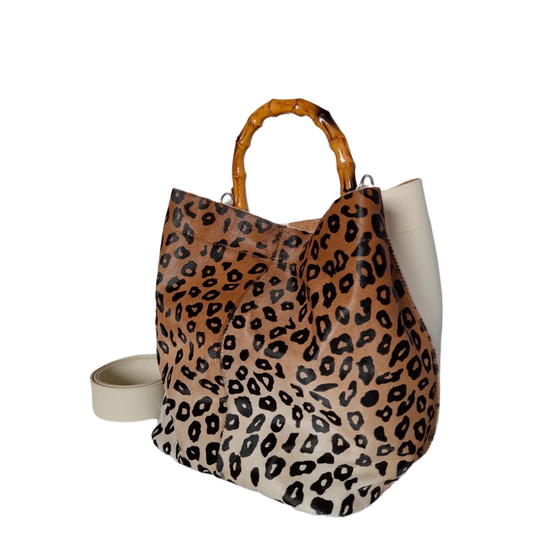 Bolso en cuero para mujer Claire Jaguar y talco