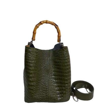 Bolso en cuero para mujer Claire glavial verde aceituna