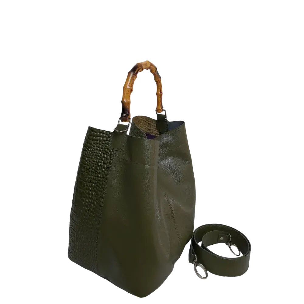 Bolso en cuero para mujer Claire glavial verde aceituna