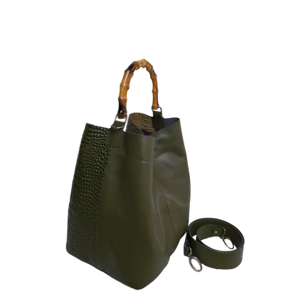 Bolso en cuero para mujer Claire glavial verde aceituna