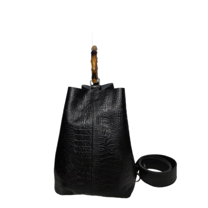 Bolso en cuero para mujer Claire reptil negro