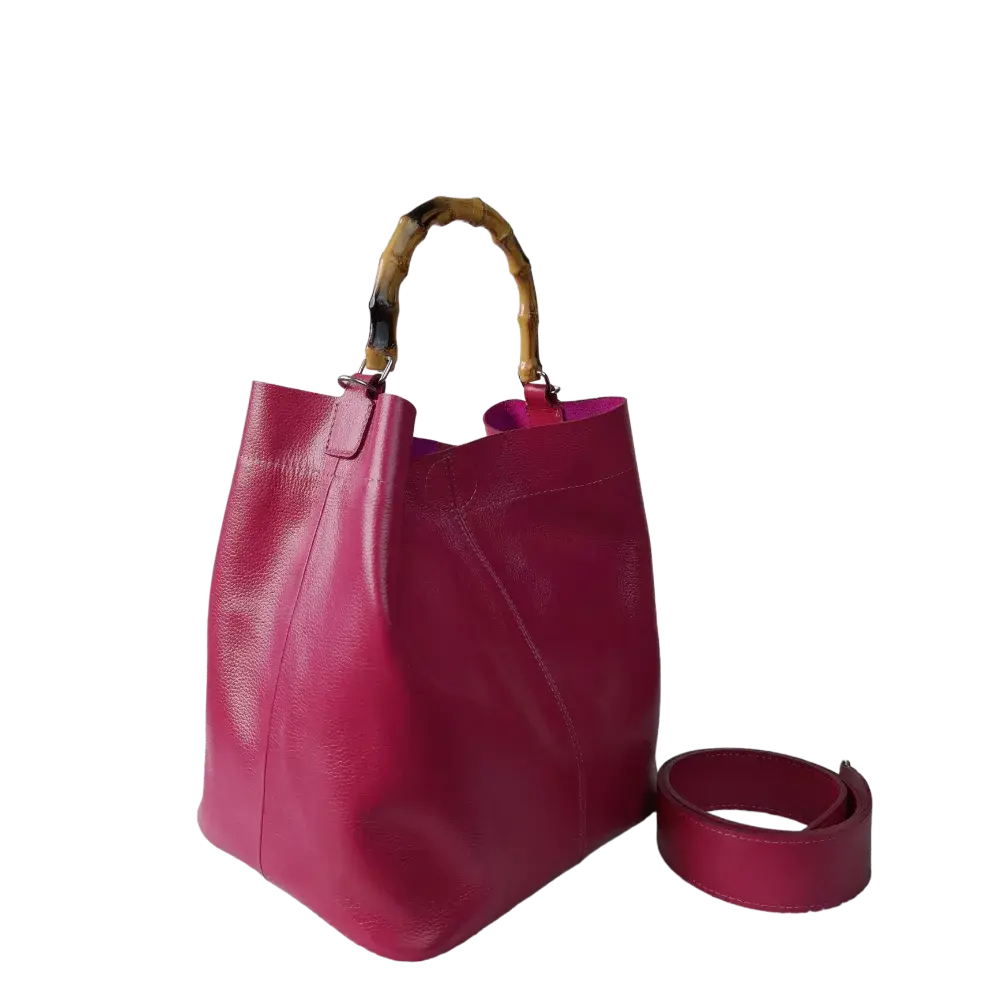 Bolso en cuero para mujer Claire fucsia