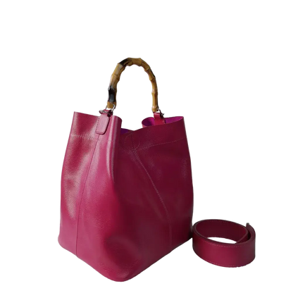 Bolso en cuero para mujer Claire fucsia